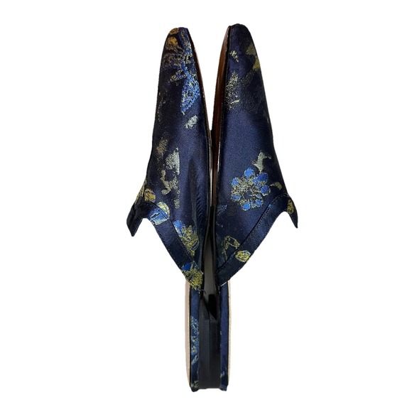 Who What Wear Blue Honor Floral Brocade Flat Slip On Shoes Pointed Toe Mules‎ 8 - Picture 8 of 12